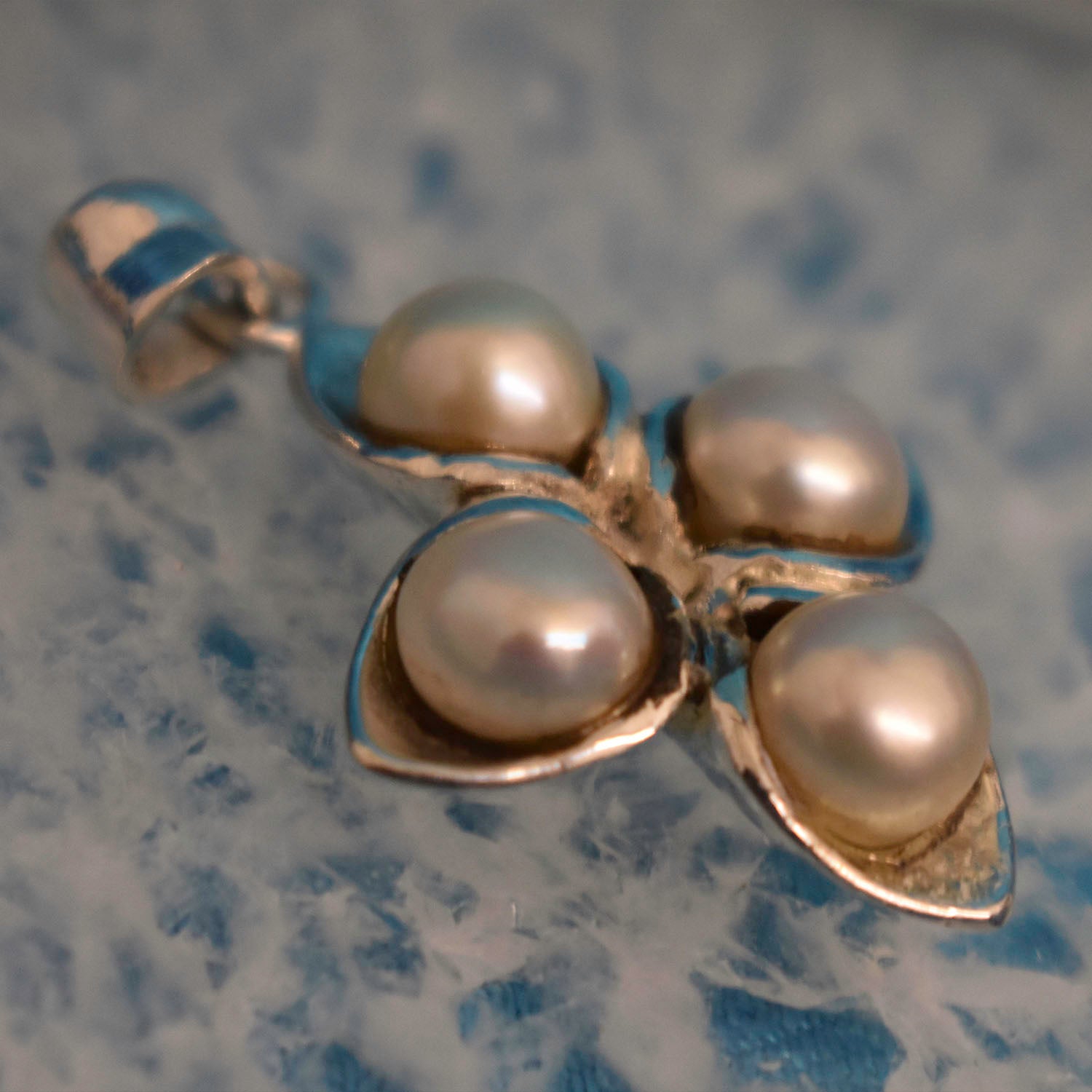 Ganesha Handicrafts, Pearl Pendant (925) Sterling Silver, Sterling Silver Pearl Pendant, Women's New Model Pendant, Women's Trending Pendant. 