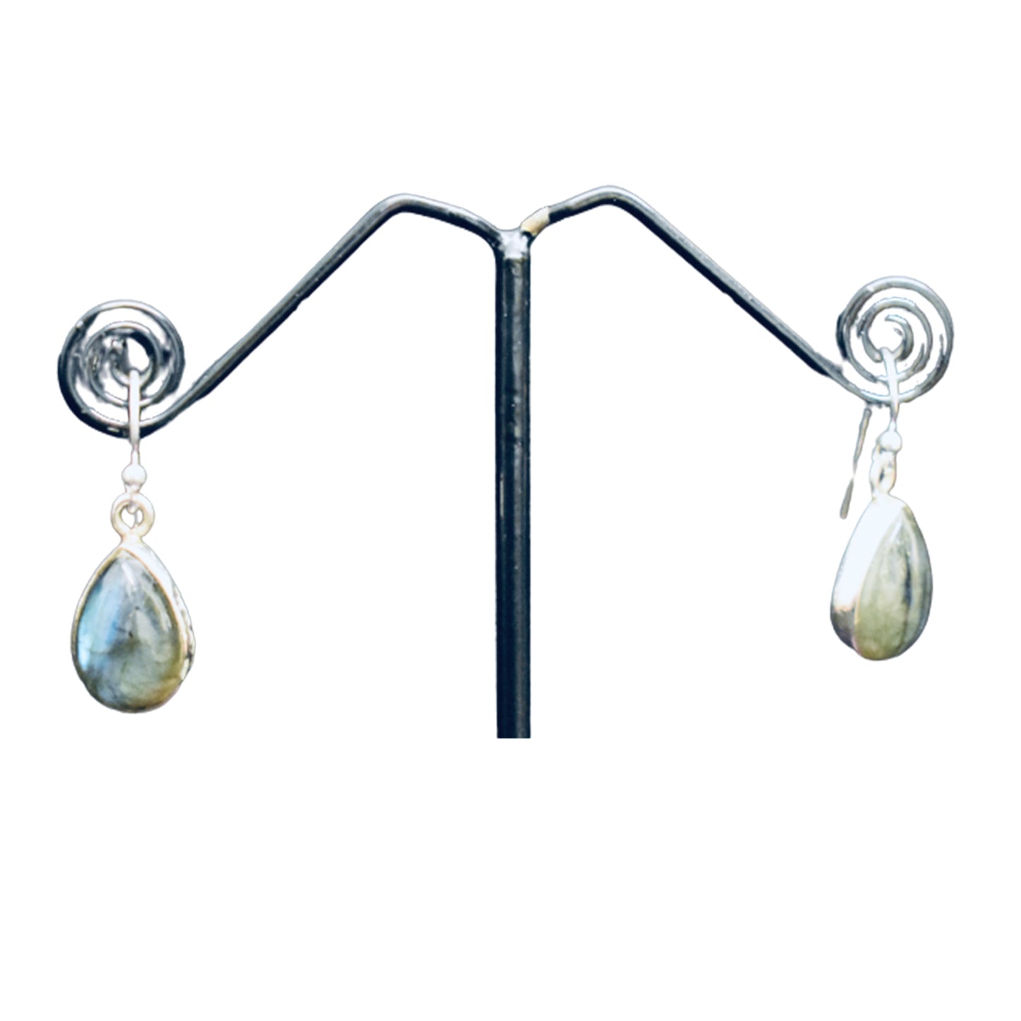 Ganesha Handicrafts, Plain Labradorite Tear-drop, Labradorite Tear-drop, Plain Tear-drop, Women's New Trending Tear Drop, New Model Tear Drop, Women's Fashion Drop, Women's Stylized Drops. 