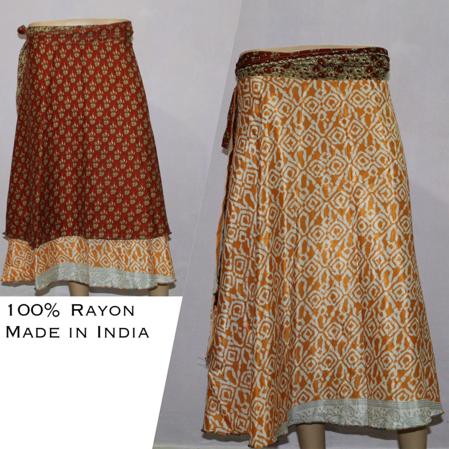 Ganesha Handicrafts, Printed Reversible Wrap Around Skirts, Womens  Printed Reversible Wrap Around Skirts, Fashion  Reversible Wrap Around Skirts, Around Skirts, Trending Women's Skirts.