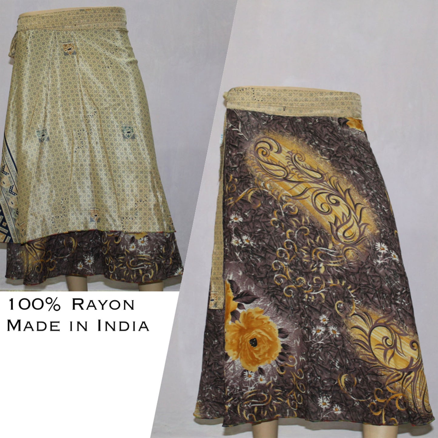 Ganesha Handicrafts, Printed Reversible Wrap Around Skirts, Womens  Printed Reversible Wrap Around Skirts, Fashion  Reversible Wrap Around Skirts, Around Skirts, Trending Women's Skirts.