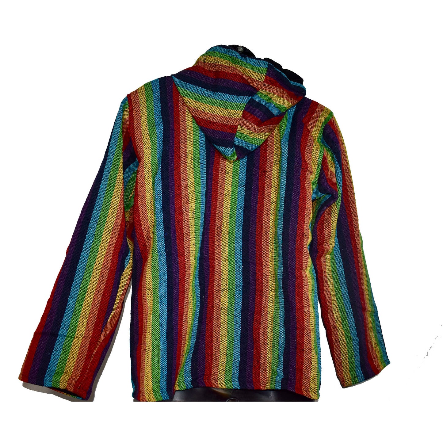 Ganesha Handicrafts Rainbow Fleeced Coat, Coat, Zip poncho, Fleeced Zip poncho, Rainbow Poncho, Multicolour Poncho