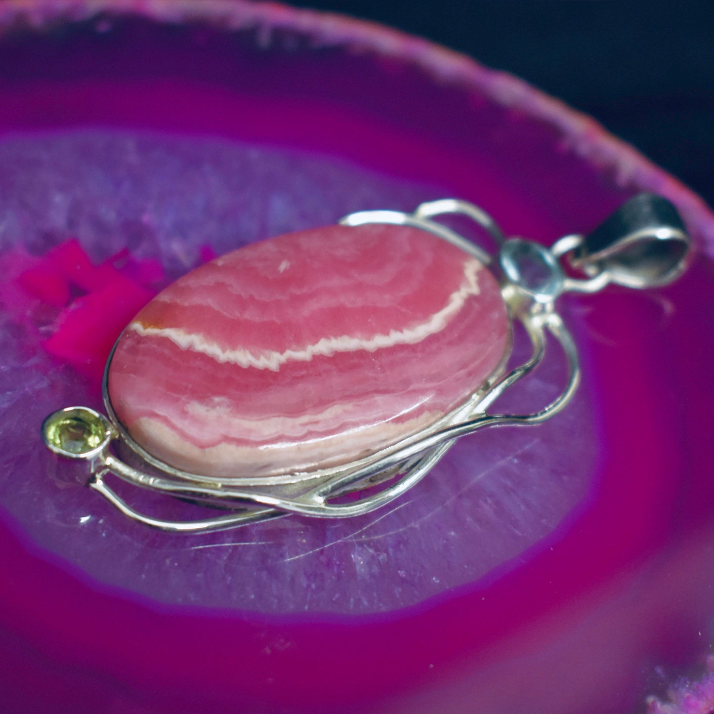 Ganesha Handicrafts, Rhodonite Pendant, Womens Trending Pendant, New Model Pendant, Womens New Modern Pendant, Fashion for Women's Stylish Pendant. 