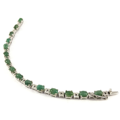 Ganesha Handicrafts, Round Indian Emerald | Tennis Bracelet | 925 Sterling Silver, Round Indian Emerald, Tennis Bracelet, 925 Sterling Silver Bracelet. Women's Fashion Bracelet, Trending Indian Emerald Bracelet, Green Colour Bracelet.