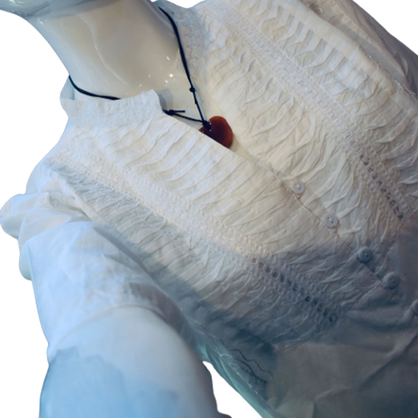 Ganesha Handicrafts Ruffled Long Shirt, Shirt, Long Shirt, Ruffled Long Shirt, White Shirt, Ruffled Shirt