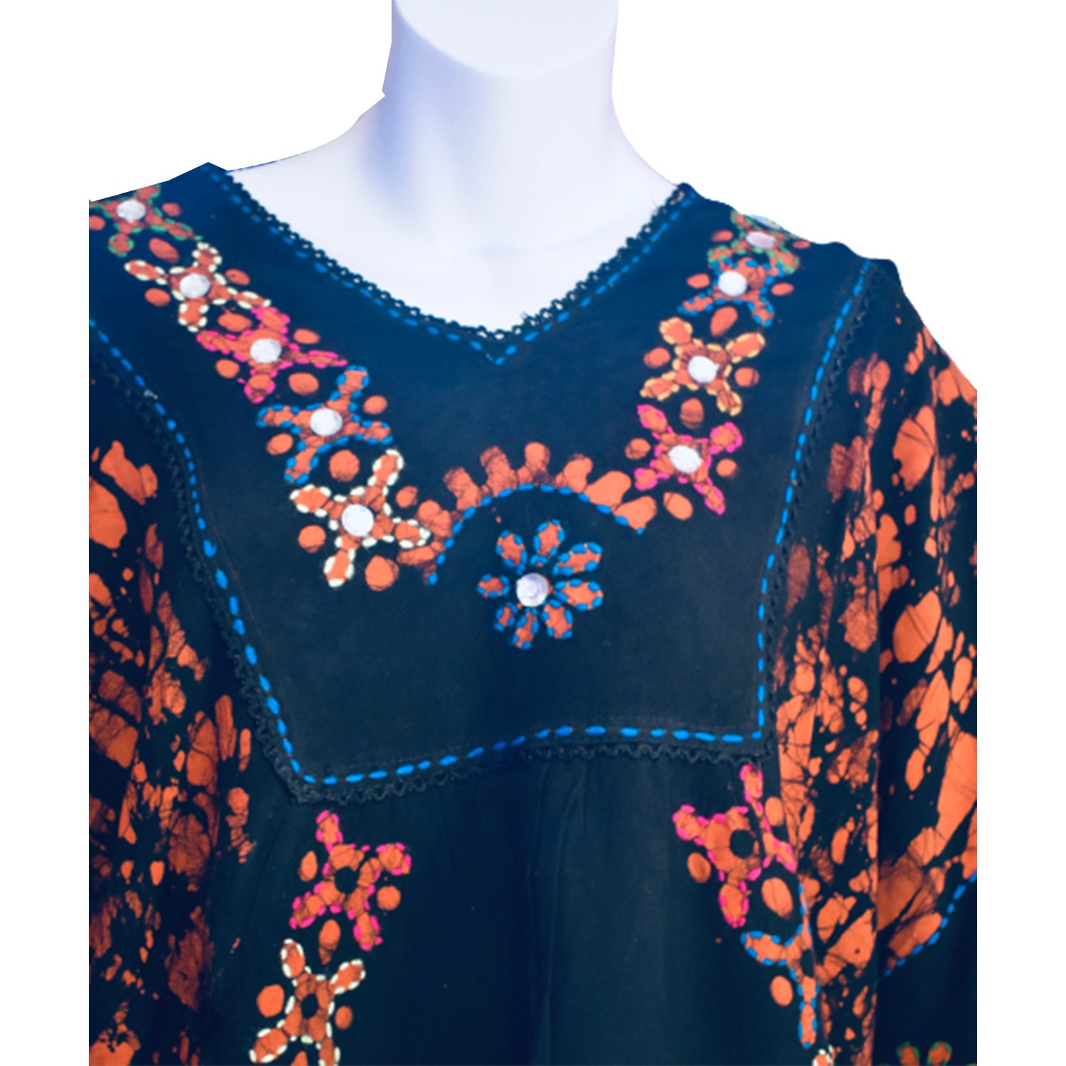 Ganesha Handicrafts, Short Kaftan Top, Womens Short Kaftan Top, Fashion for women's Kaftan Top, Women's Trending Top. Blue Colour Short Kaftan Top.