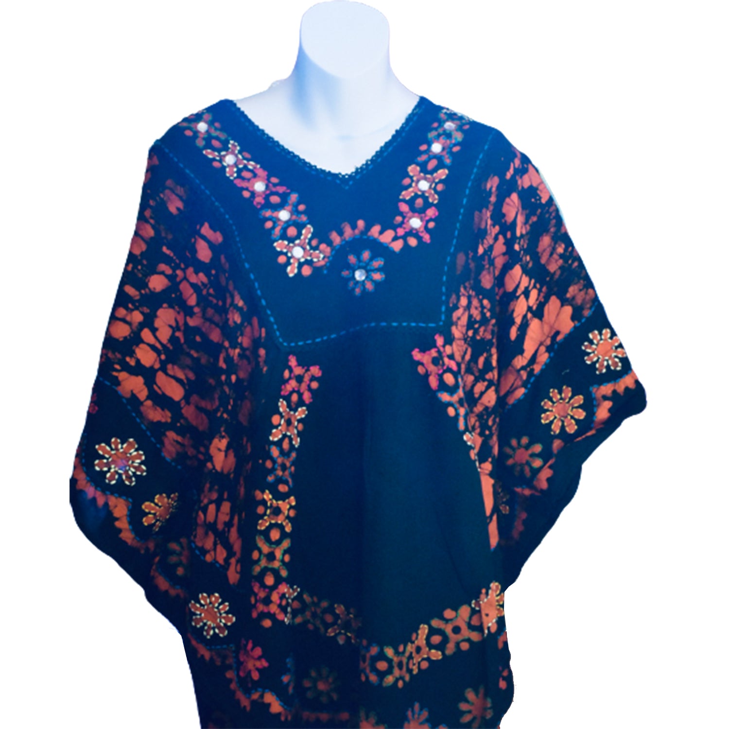 Ganesha Handicrafts, Short Kaftan Top, Womens Short Kaftan Top, Fashion for women's Kaftan Top, Women's Trending Top. Blue Colour Short Kaftan Top.