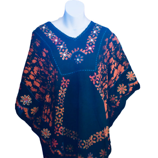 Ganesha Handicrafts, Short Kaftan Top, Womens Short Kaftan Top, Fashion for women's Kaftan Top, Women's Trending Top. Blue Colour Short Kaftan Top.