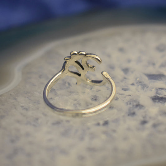 Ganesha Handicrafts Silver Om Ring, Ring, Om Ring, Silver Ring, Symbol Ring, New Model Ring