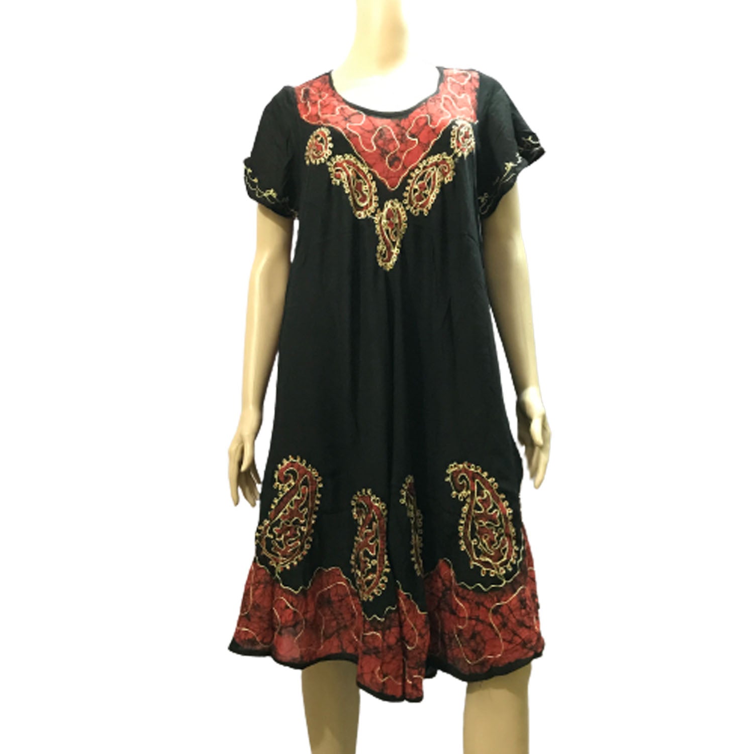 Ganesha Handicraft Solid Mega Sleeve Dress Embroidered Dress, Embroidered Top, Dress, Block Color Top , Modern dress , Trending dress , Sleeve embroidered dress