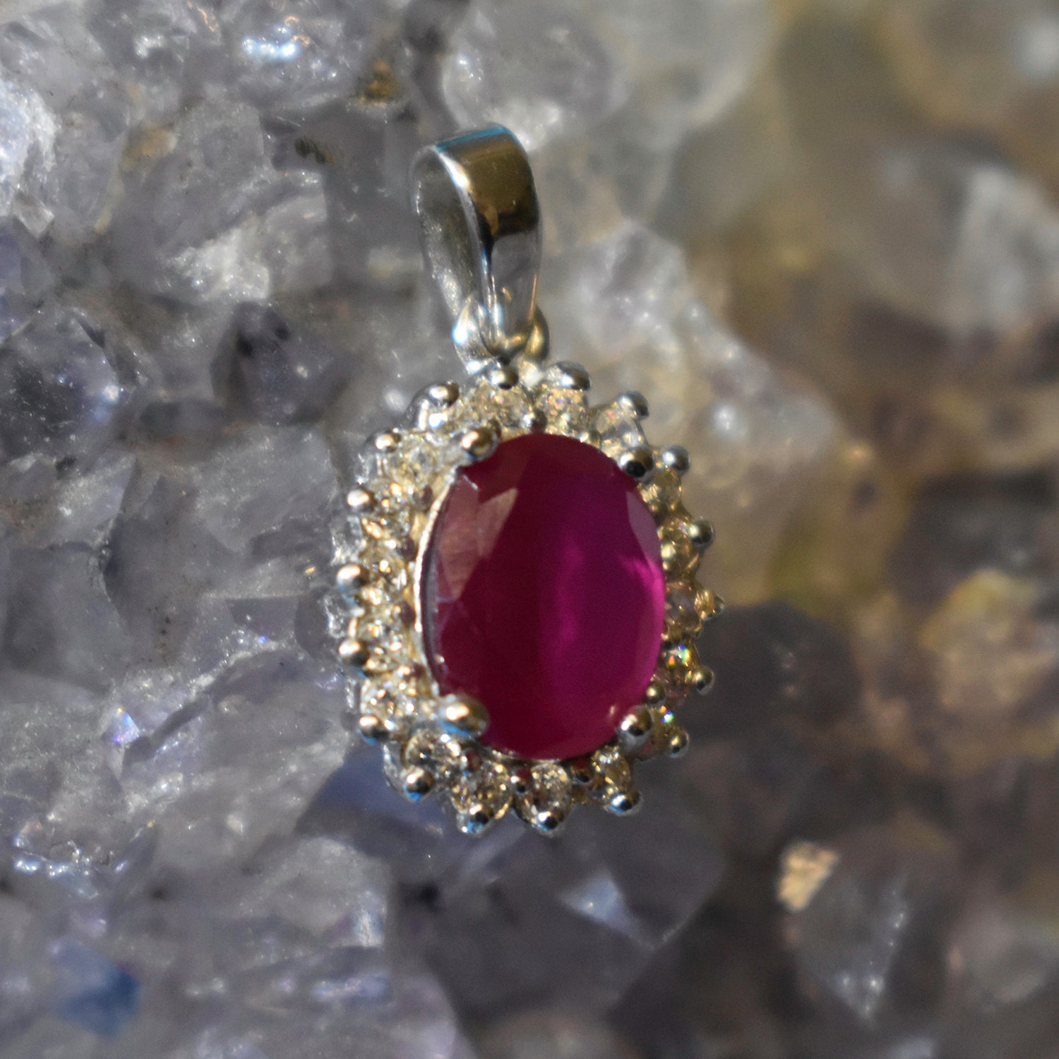 Ganesha Handicrafts, Sterling Silver AAA Grade Ruby Pendant(925), Sterling Silver Ruby Pendant, AAA Grade Ruby Pendant, 925-Sterling Silver Ruby Pendant, Womens Trending Pendant, Fashion Pendant For Women. 