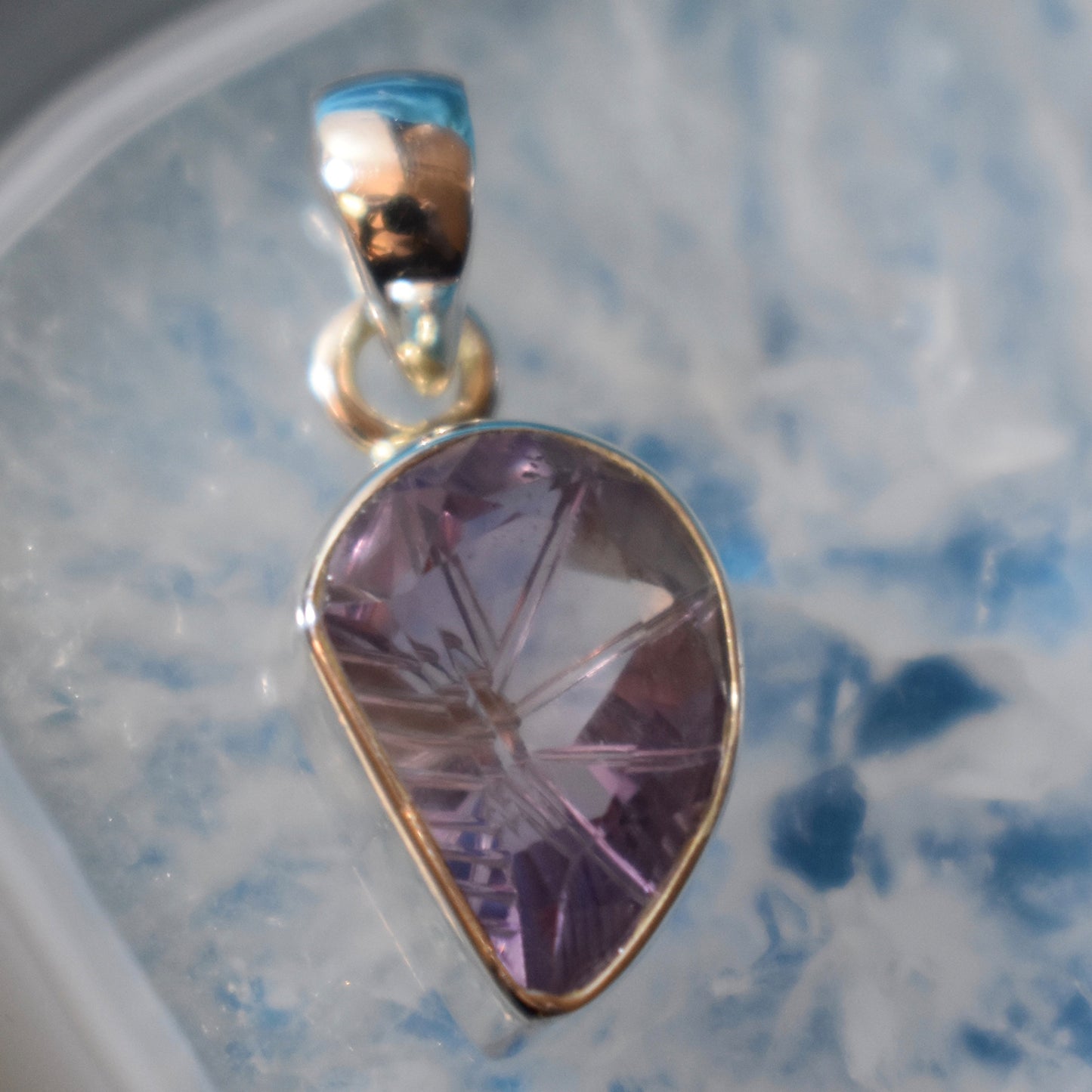 Ganesha Handicrafts, Sterling Silver Amethyst Feather Engraved (925), Silver Amethyst Feather Engraved, 925-Sterling Silver Amethyst Feather Engraved, Womens Trending Amethyst Engraved, Womens Fashion Engraved.