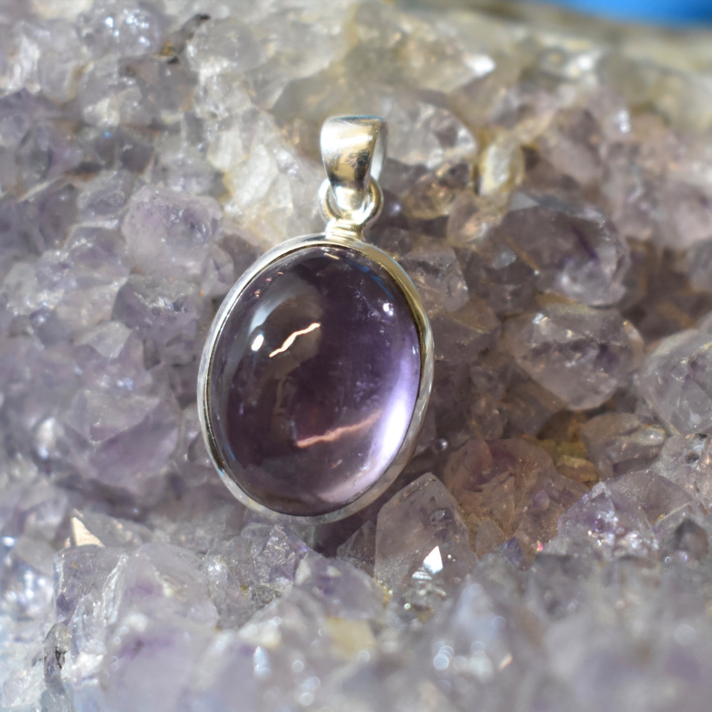 Ganesha Handicrafts, Sterling Silver Amethyst Pendant (925), Silver Amethyst Pendant, Amethyst Pendant, 925 Sterling Silver Pendant, Womens Trending Pendant, womens Traditional Pendant, Womens Pendant.