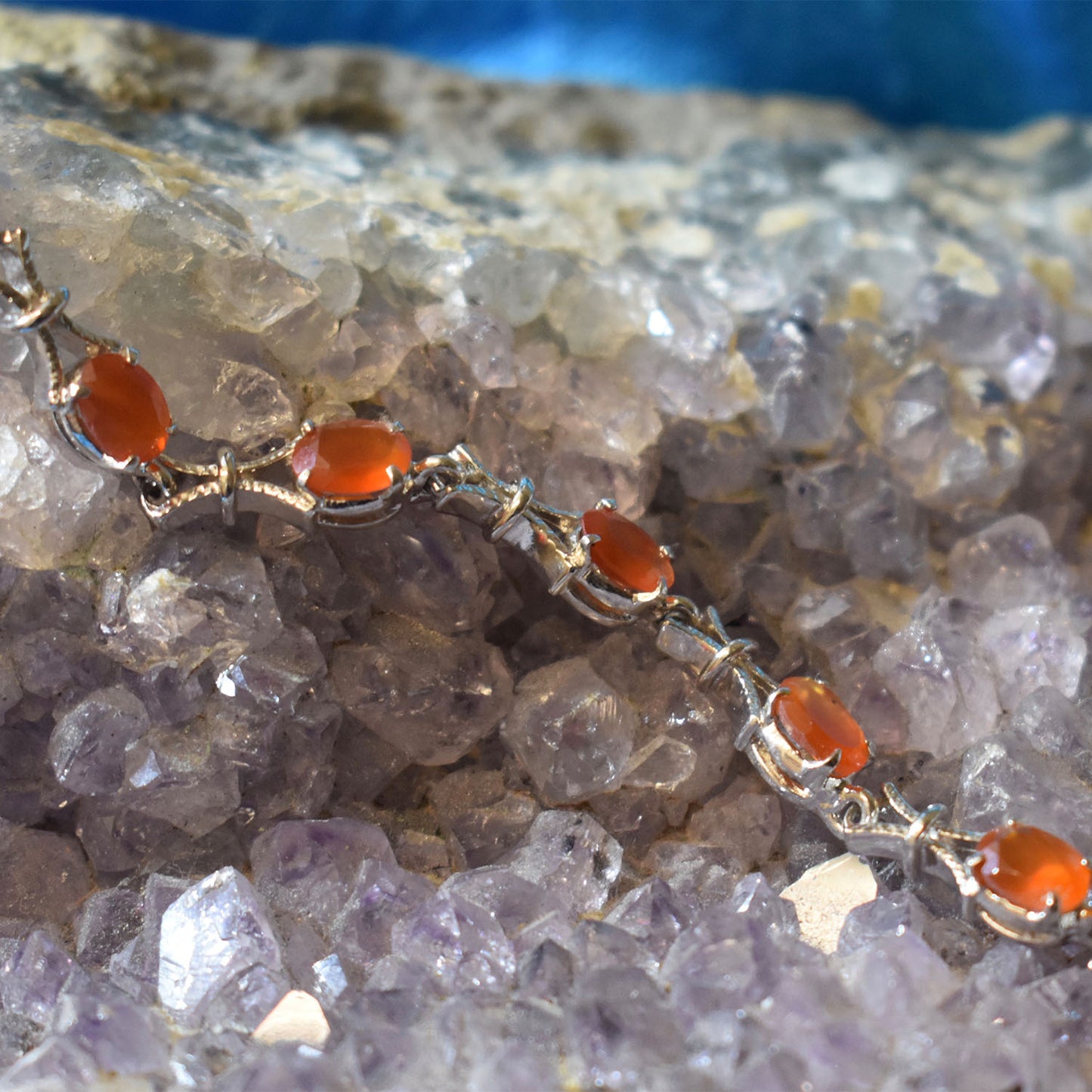 Ganesha Handicrafts Sterling Silver Carnelian Bracelet (925), Bracelet, Silver bracelet, Carnelian  Bracelet, Sterling Silver, Bracelet (925), Orange Stone Barcelet