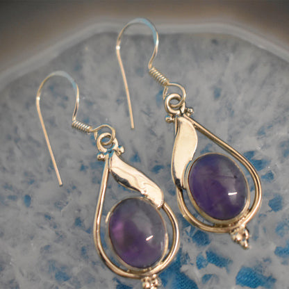 Ganesha Handicrafts, Sterling Silver Drop Earrings, Women's Stylish Earrings, 925-Sterling silver Earrings, Drop Earrings, Silver Earrings, Women's trending Earrings, Blue Colour Earrings.