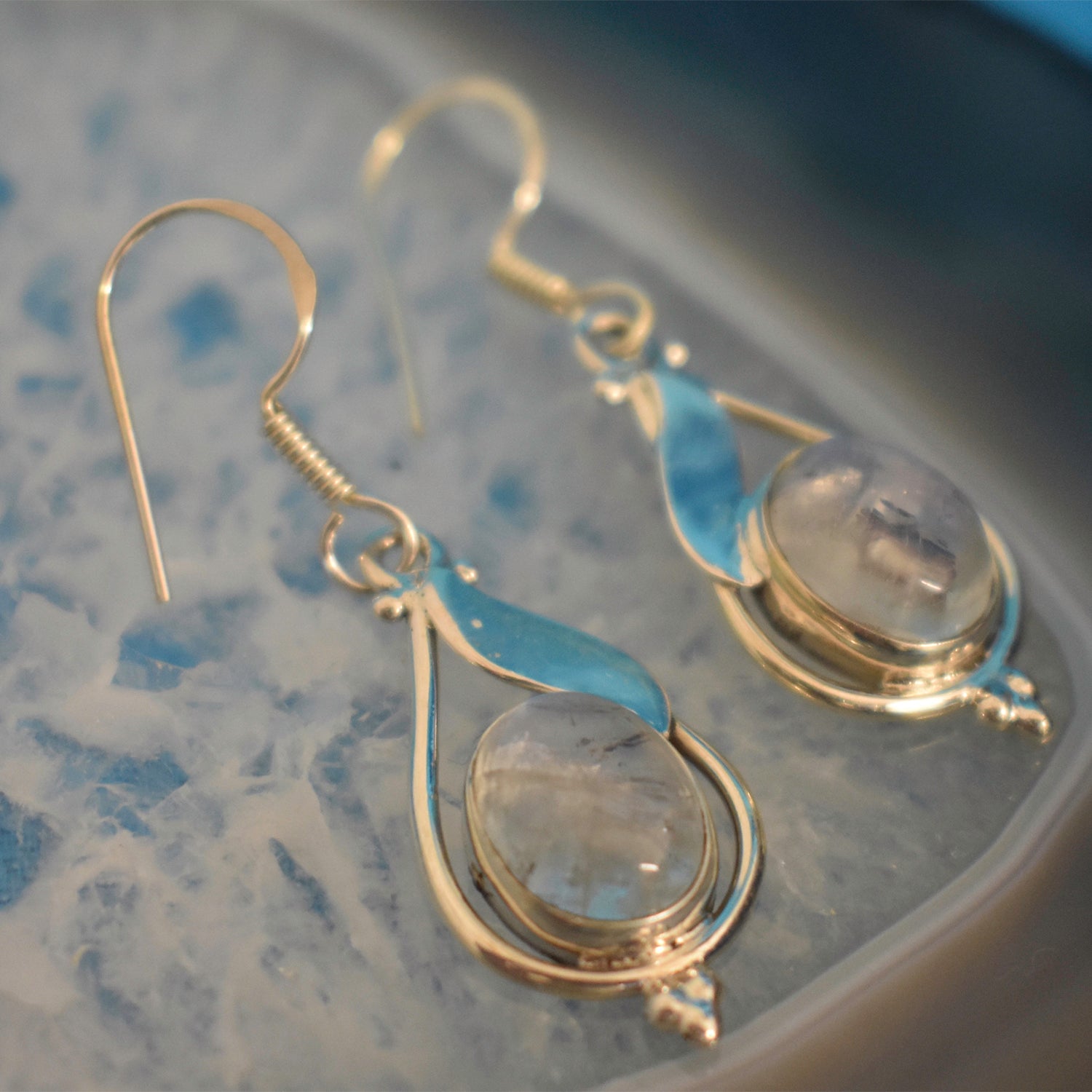 Ganesha Handicrafts, Sterling Silver Drop Earrings, Women's Stylish Earrings, 925-Sterling silver Earrings, Drop Earrings, Silver Earrings, Women's trending Earrings, White Colour Earrings.