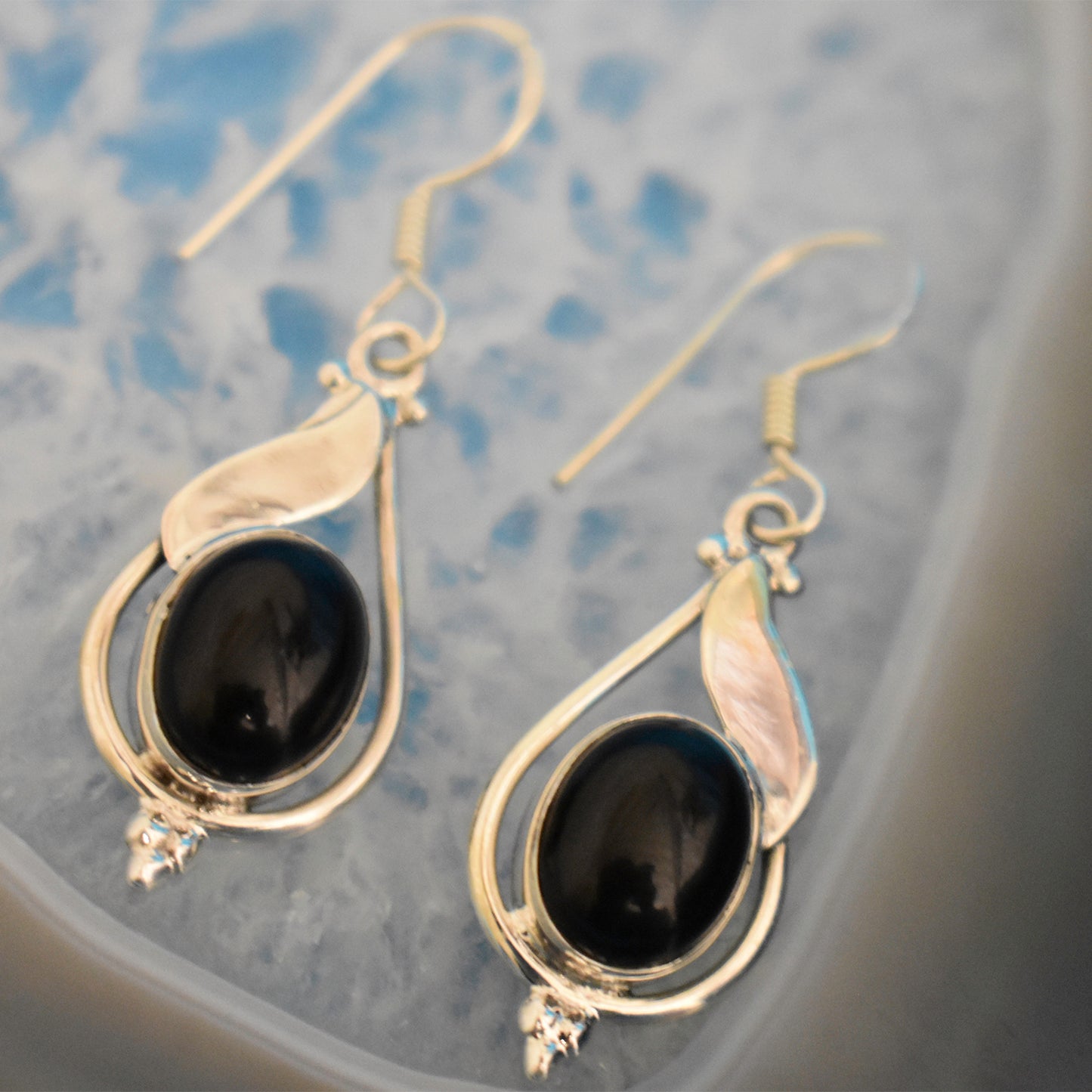 Ganesha Handicrafts, Sterling Silver Drop Earrings, Women's Stylish Earrings, 925-Sterling silver Earrings, Drop Earrings, Silver Earrings, Women's trending Earrings, tiger eye Model Earrings.