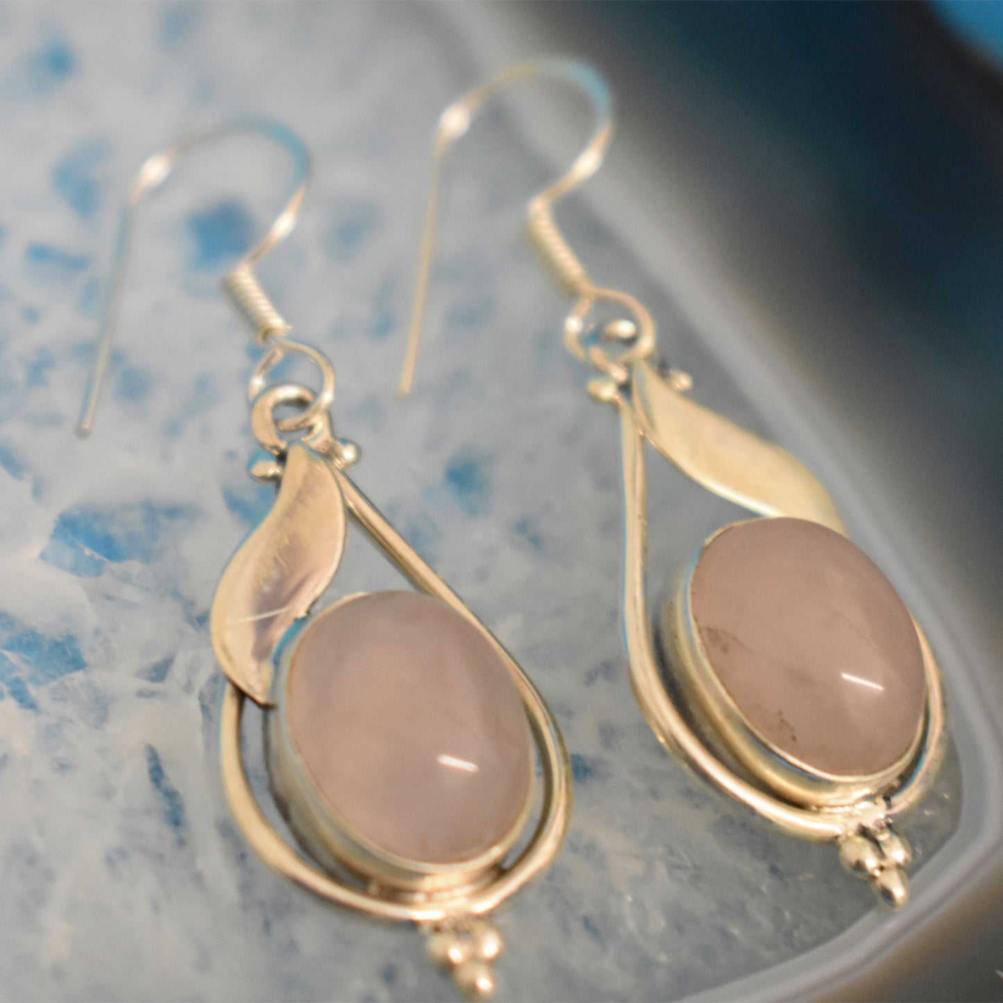 Ganesha Handicrafts, Sterling Silver Drop Earrings, Women's Stylish Earrings, 925-Sterling silver Earrings, Drop Earrings, Silver Earrings, Women's trending Earrings, Sandle Colour Earrings.