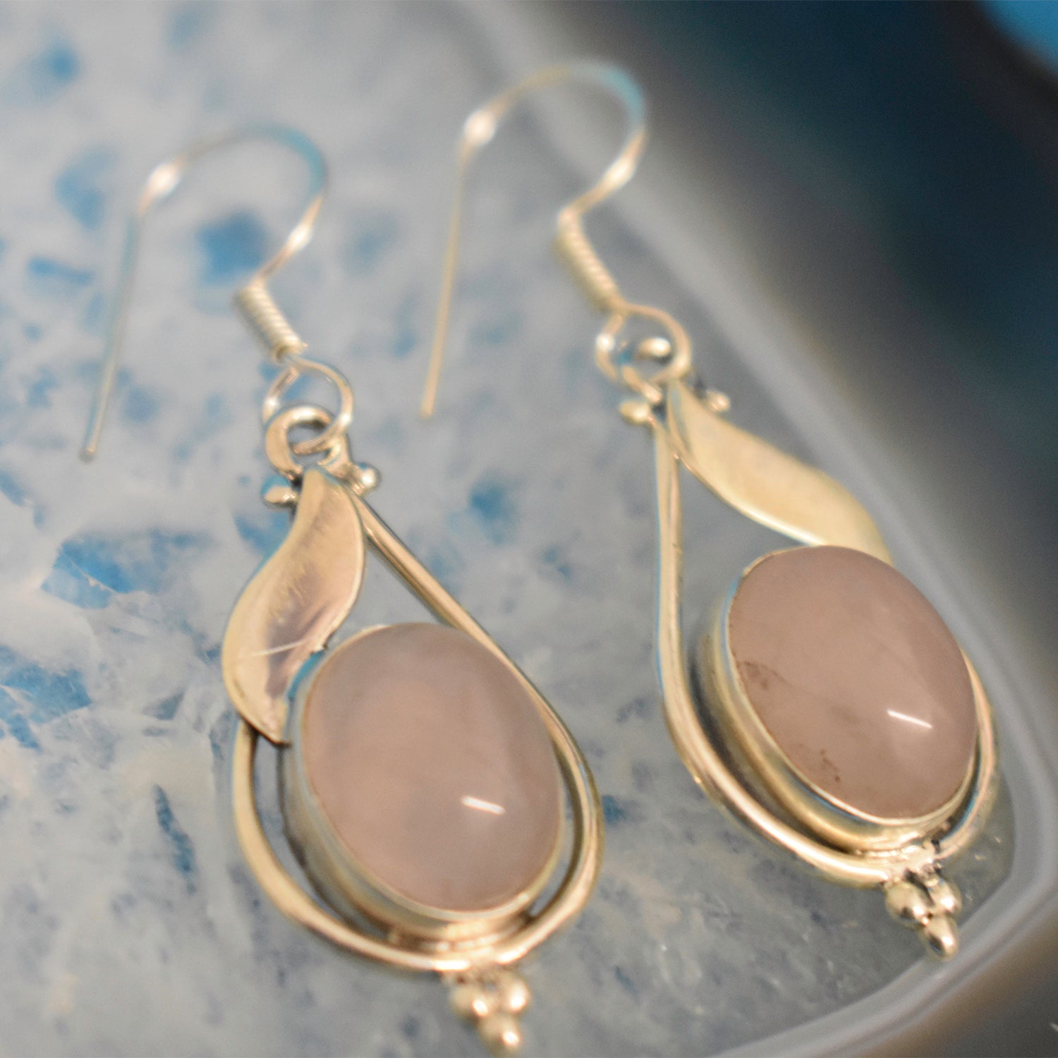 Ganesha Handicrafts, Sterling Silver Drop Earrings, Women's Stylish Earrings, 925-Sterling silver Earrings, Drop Earrings, Silver Earrings, Women's trending Earrings, Sandle Colour Earrings.