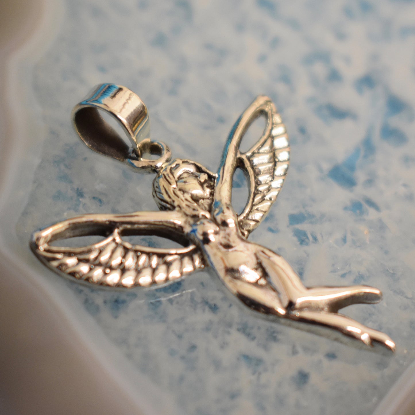 Ganesha Handicrafts, Sterling Silver Fairy Pendant (925), Silver Fairy Pendant, 925-Silver Fairy Pendant, Women's Trending Pendant, Women's Modern Pendant, Womens Pendant Models.