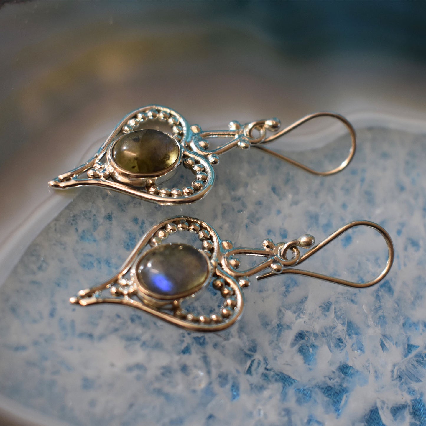 Ganesha Handicrafts Sterling Silver Heart Earrings (925), Earrings, Heart Earrings, Silver Earrings, Silver Heart Earrings, Sterling Earrings