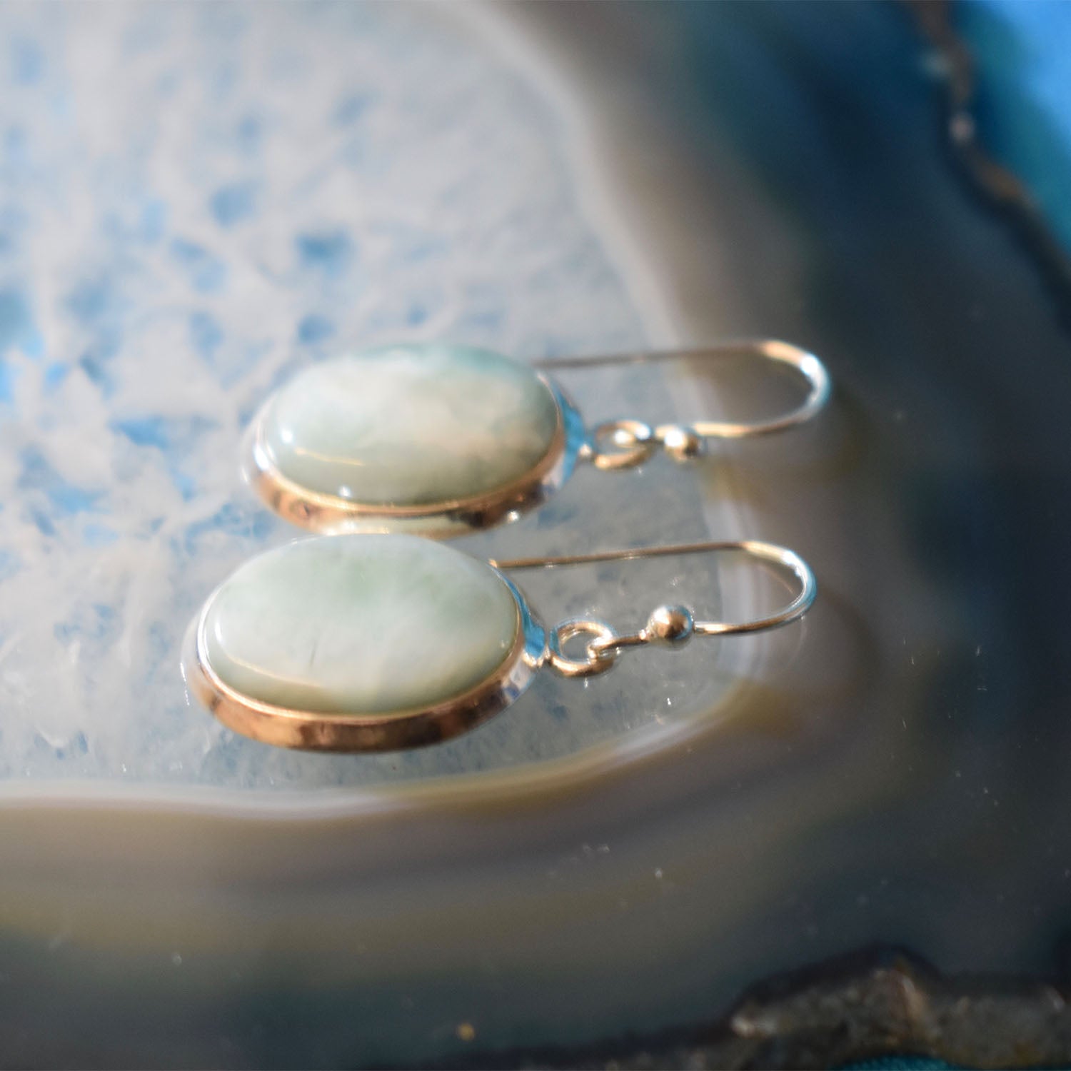 Ganesha Handicrafts Sterling Silver Larimar Earrings (925), Earrings, Sterling Earrings, Larimar Earings, Silver Earings, Silver Larimar Earings