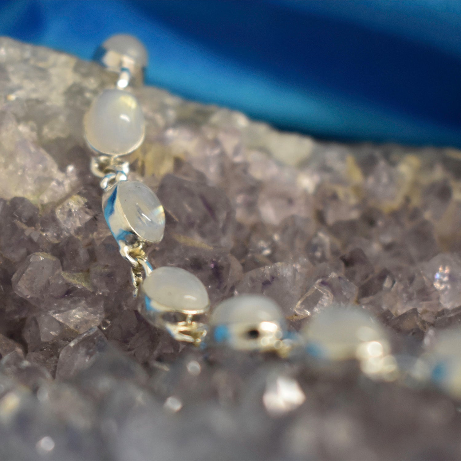 Ganesha Handicrafts, Sterling Silver Moonstone Bracelet (925), Sterling Silver Moonstone Bracelet, Sterling Silver Bracelet, 925-Sterling Silver Bracelet, Women's Trending Bracelet, Womens Stylish Bracelet. 