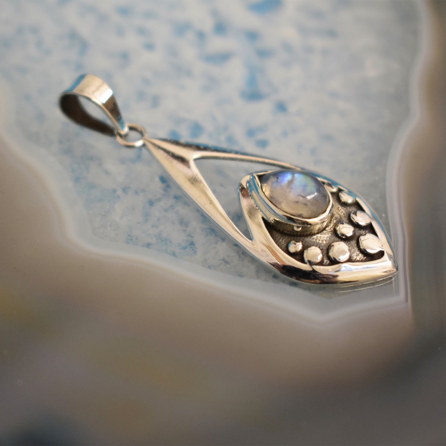 Ganesha Handicrafts Sterling Silver Moonstone Tear Pendant (925), Pendant, Tear Pendant, Moonstone Tear Pendant, Silver Pendant, Sterling Pendant, Moonstone Tear