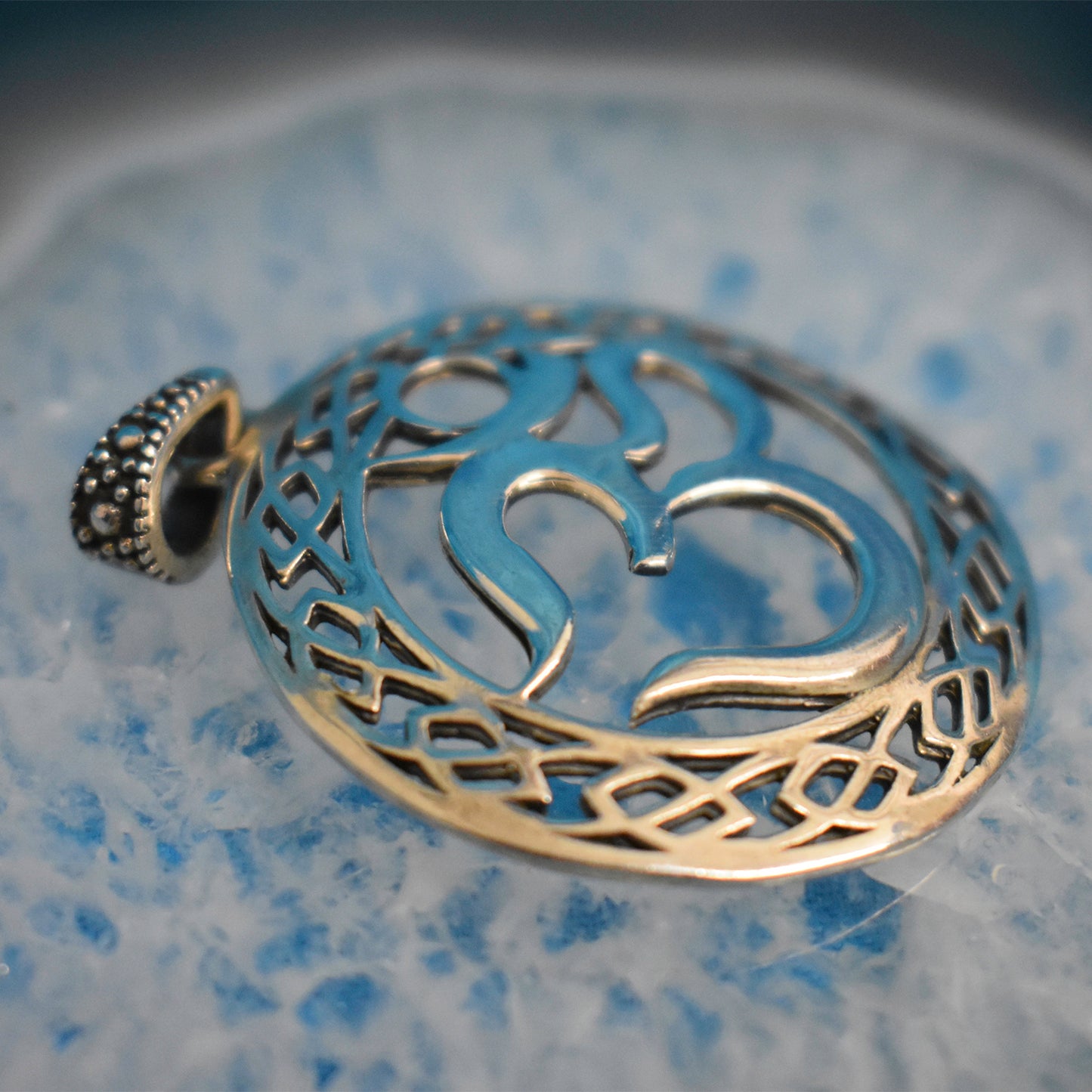 Ganesha Handicrafts, Sterling Silver Om Pendant (925), Sterling Silver Om Pendant, Om Silver Pendant, 925-Silver OM Pendant, Traditional Pendant, Trending Pendant.