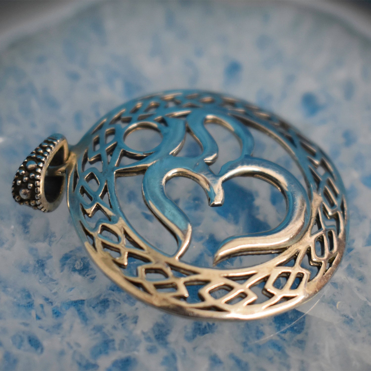 Ganesha Handicrafts, Sterling Silver Om Pendant (925), Sterling Silver Om Pendant, Om Silver Pendant, 925-Silver OM Pendant, Traditional Pendant, Trending Pendant.