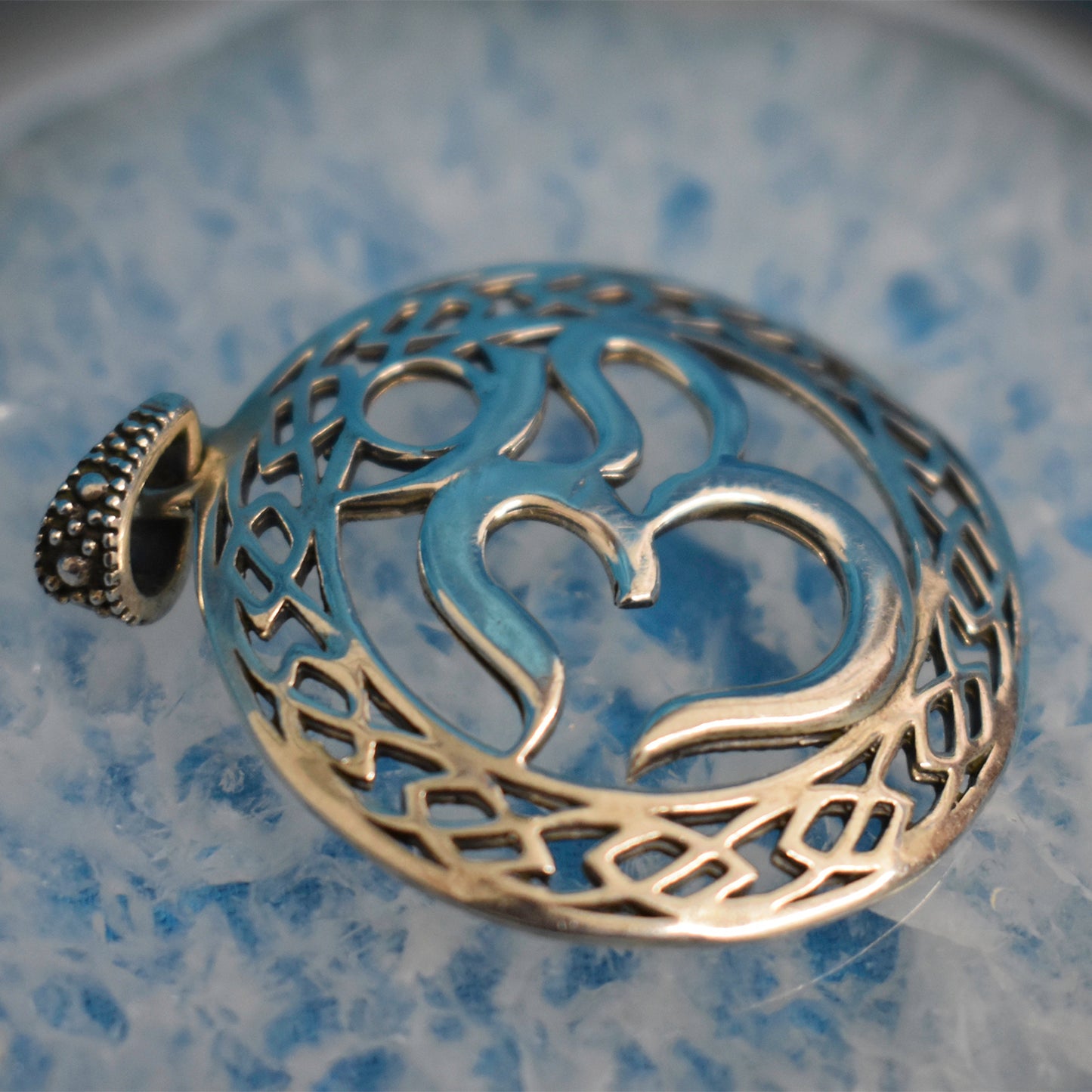 Ganesha Handicrafts, Sterling Silver Om Pendant (925), Sterling Silver Om Pendant, Om Silver Pendant, 925-Silver OM Pendant, Traditional Pendant, Trending Pendant.