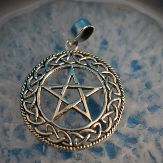 Ganesha Handicrafts, Sterling Silver Pentagram Pendant (925), Silver Pentagram Pendant, 925-Silver Pentagram Pendant, Womens New Trending Pendant, Womens fashion Pendant, New Modern Womens Pendant. 
