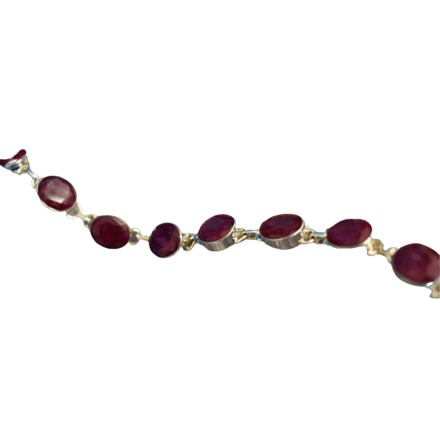 Ganesha Handicrafts, Sterling Silver Ruby Bracelet, Ruby Silver Bracelet, 925-Silver Bracelet, Women's Trending Bracelet, Stylish Bracelet, Women's Modern Bracelet. 