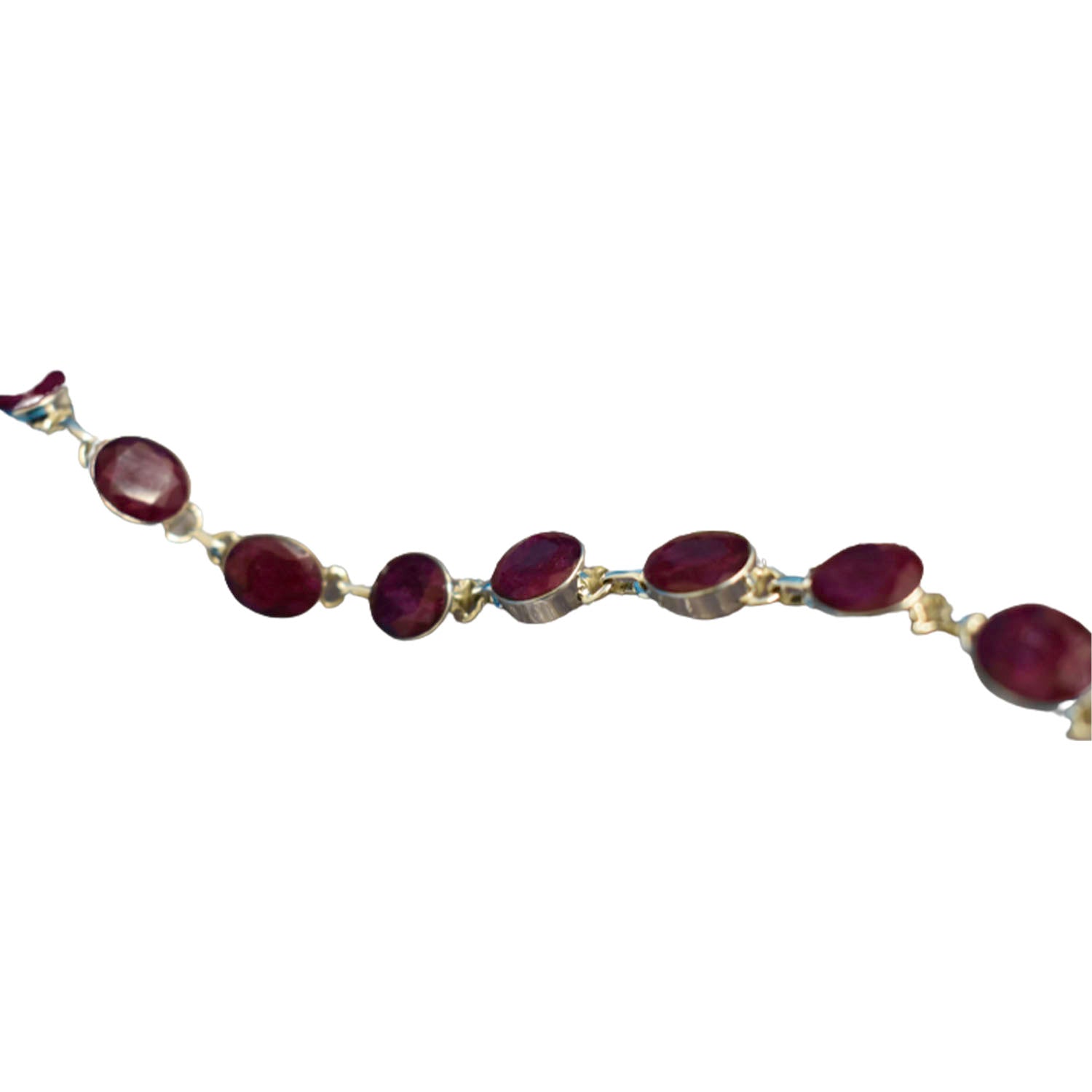 Ganesha Handicrafts, Sterling Silver Ruby Bracelet, Ruby Silver Bracelet, 925-Silver Bracelet, Women's Trending Bracelet, Stylish Bracelet, Women's Modern Bracelet. 