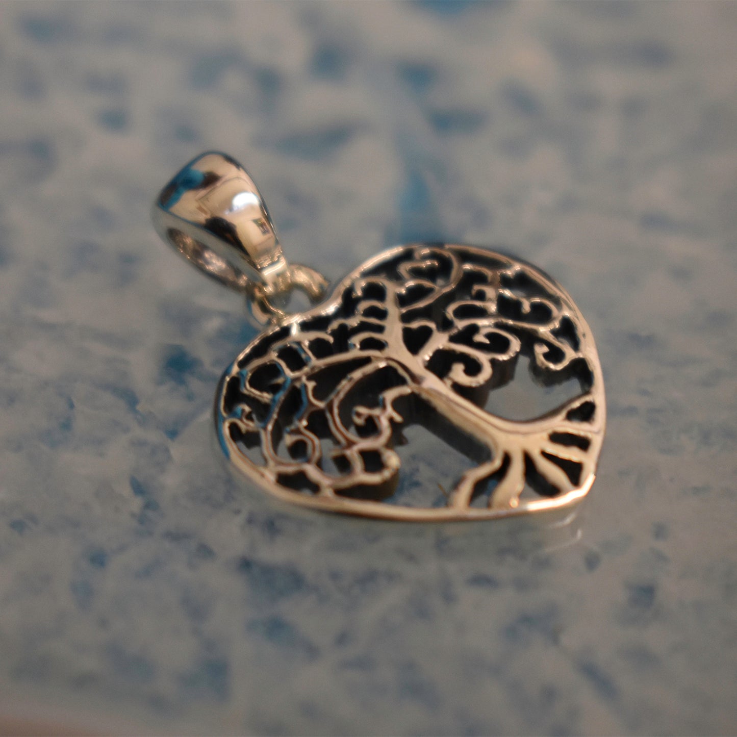 Ganesha Handicrafts, Sterling Silver Tree of life Heart Pendant, Sterling Silver Tree of life Heart Pendant, Sterling Silver Heart Pendant, Sterling Silver Tree Pendant, 925-Sterling Silver Heart Pendant, Women's Trending Pendant.