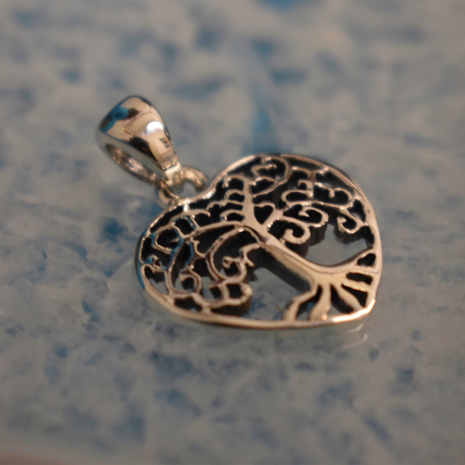 Ganesha Handicrafts, Sterling Silver Tree of life Heart Pendant, Sterling Silver Tree of life Heart Pendant, Sterling Silver Heart Pendant, Sterling Silver Tree Pendant, 925-Sterling Silver Heart Pendant, Women's Trending Pendant.
