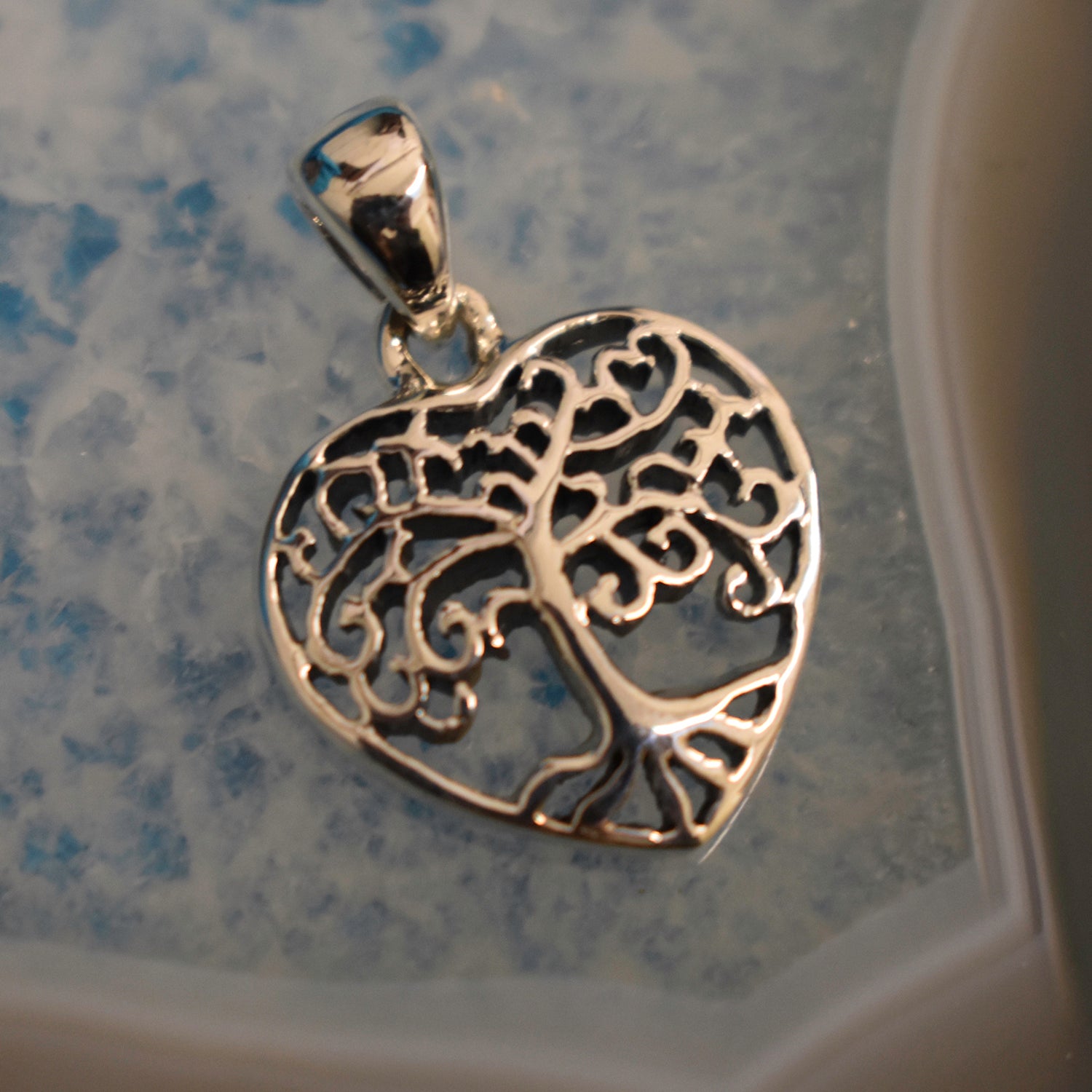 Ganesha Handicrafts, Sterling Silver Tree of life Heart Pendant, Sterling Silver Tree of life Heart Pendant, Sterling Silver Heart Pendant, Sterling Silver Tree Pendant, 925-Sterling Silver Heart Pendant, Women's Trending Pendant.