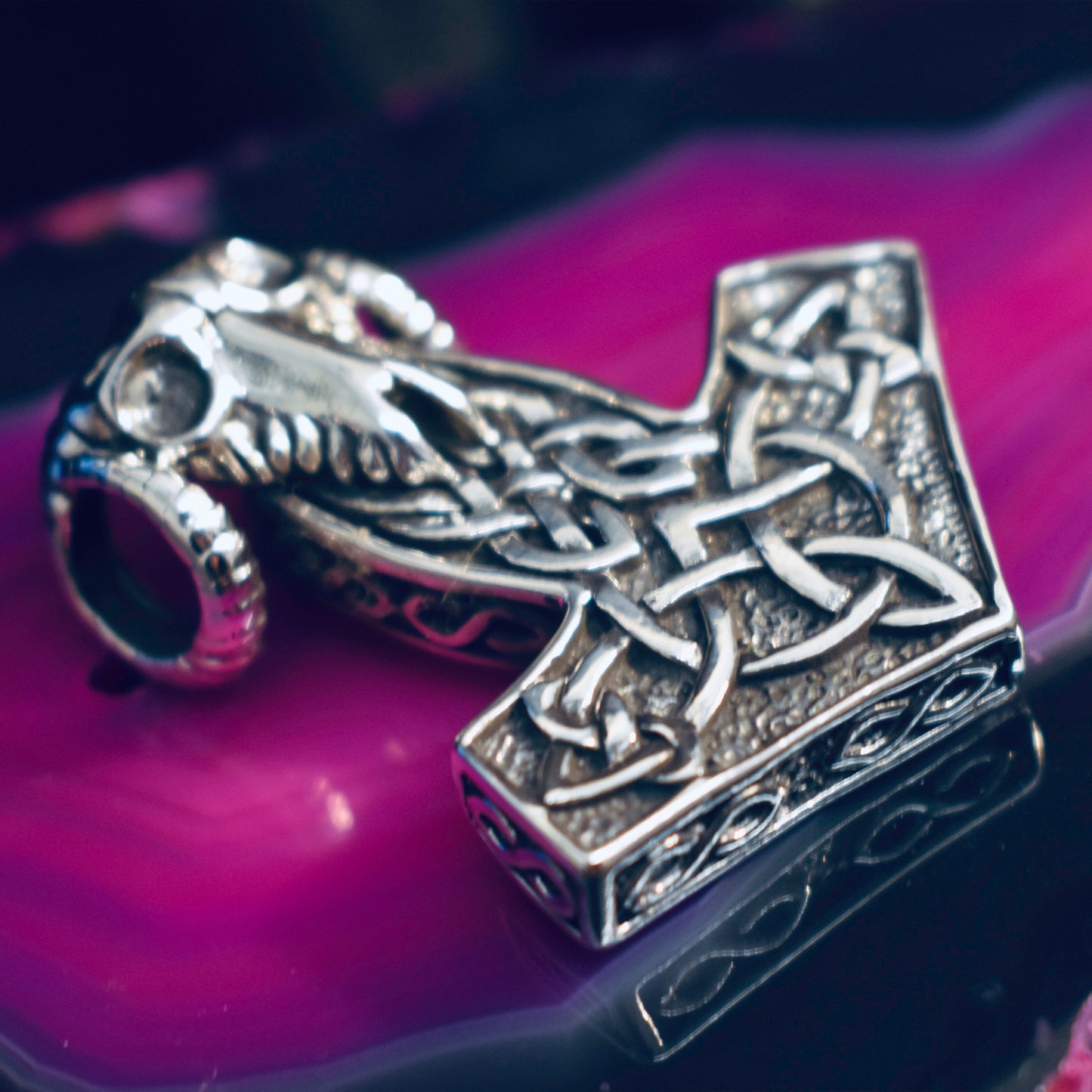 Ganesha Handicrafts, Thor Hammer Ramshead Style Pendant (925), Hammer Style Pendant, 925- Hammer Style Pendant, Women's Trending Pendant, New trending Pendant, Women's Modern Pendant, Women's New Model Pendant, Women's Fashion Pendant.  
