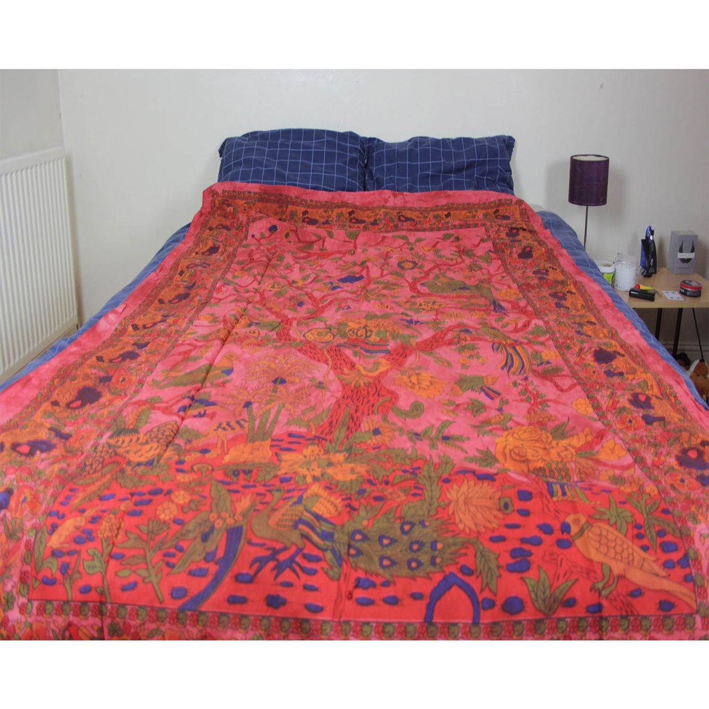 Ganesha handicrafts- Tree of Life Cotton Bed Throw, Tree of Life Cotton Bed Throw, Bed throw, Cotton Bed Throw, Cotton Bed, Tree of Life Cotton Bed, Tree of Life Cotton Bed Throw, Life cotton Bed Throw, Red colour Tree of Life Cotton Bed Throw.