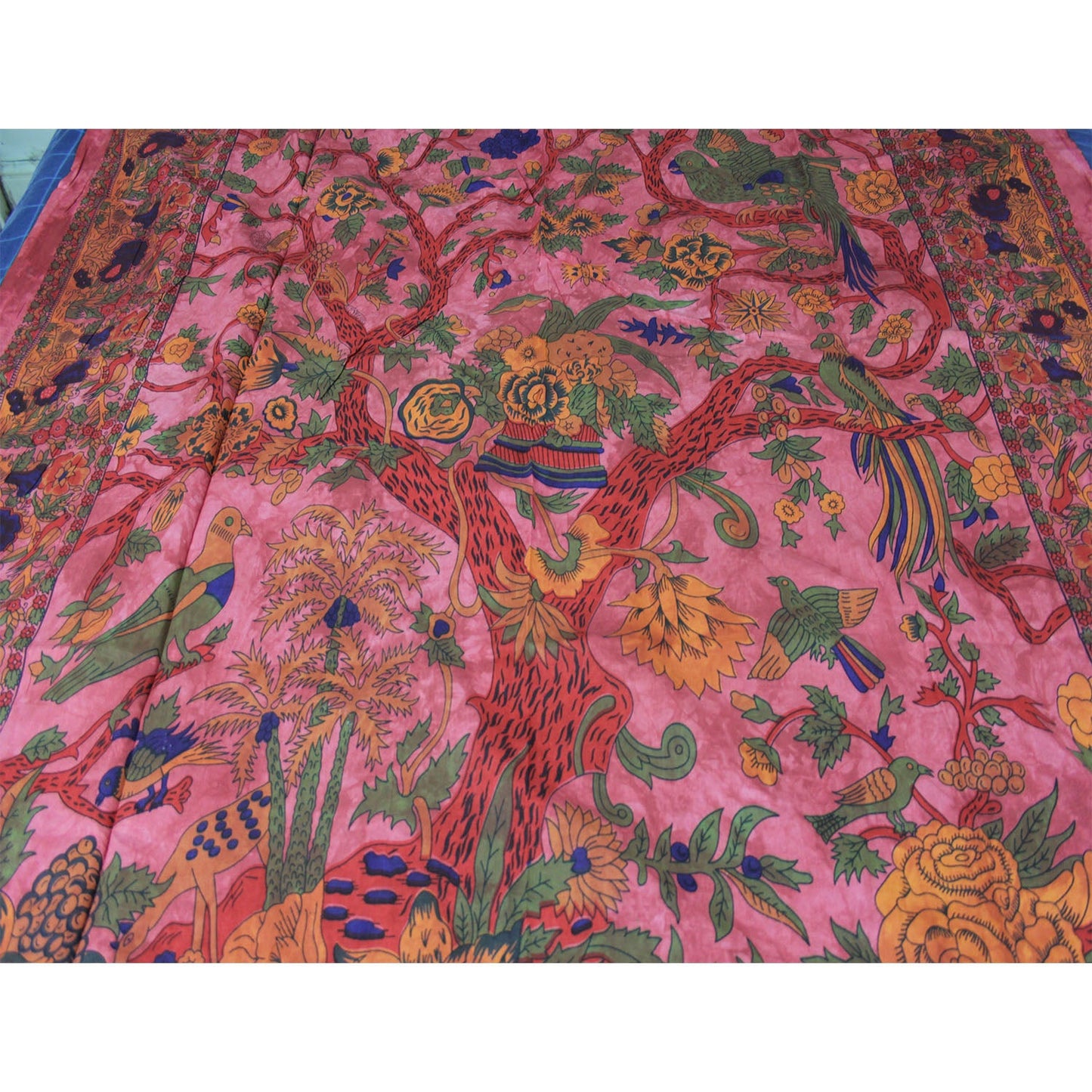 Ganesha handicrafts- Tree of Life Cotton Bed Throw, Tree of Life Cotton Bed Throw, Bed throw, Cotton Bed Throw, Cotton Bed, Tree of Life Cotton Bed, Tree of Life Cotton Bed Throw, Life cotton Bed Throw, Red colour Tree of Life Cotton Bed Throw.