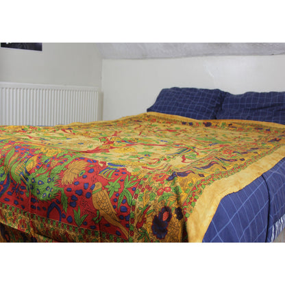 Ganesha handicrafts- Tree of Life Cotton Bed Throw, Tree of Life Cotton Bed Throw, Bed throw, Cotton Bed Throw, Cotton Bed, Tree of Life Cotton Bed, Tree of Life Cotton Bed Throw, Life cotton Bed Throw, Orange colour Tree of Life Cotton Bed Throw.