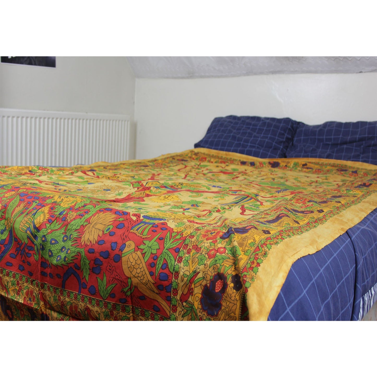 Ganesha handicrafts- Tree of Life Cotton Bed Throw, Tree of Life Cotton Bed Throw, Bed throw, Cotton Bed Throw, Cotton Bed, Tree of Life Cotton Bed, Tree of Life Cotton Bed Throw, Life cotton Bed Throw, Orange colour Tree of Life Cotton Bed Throw.