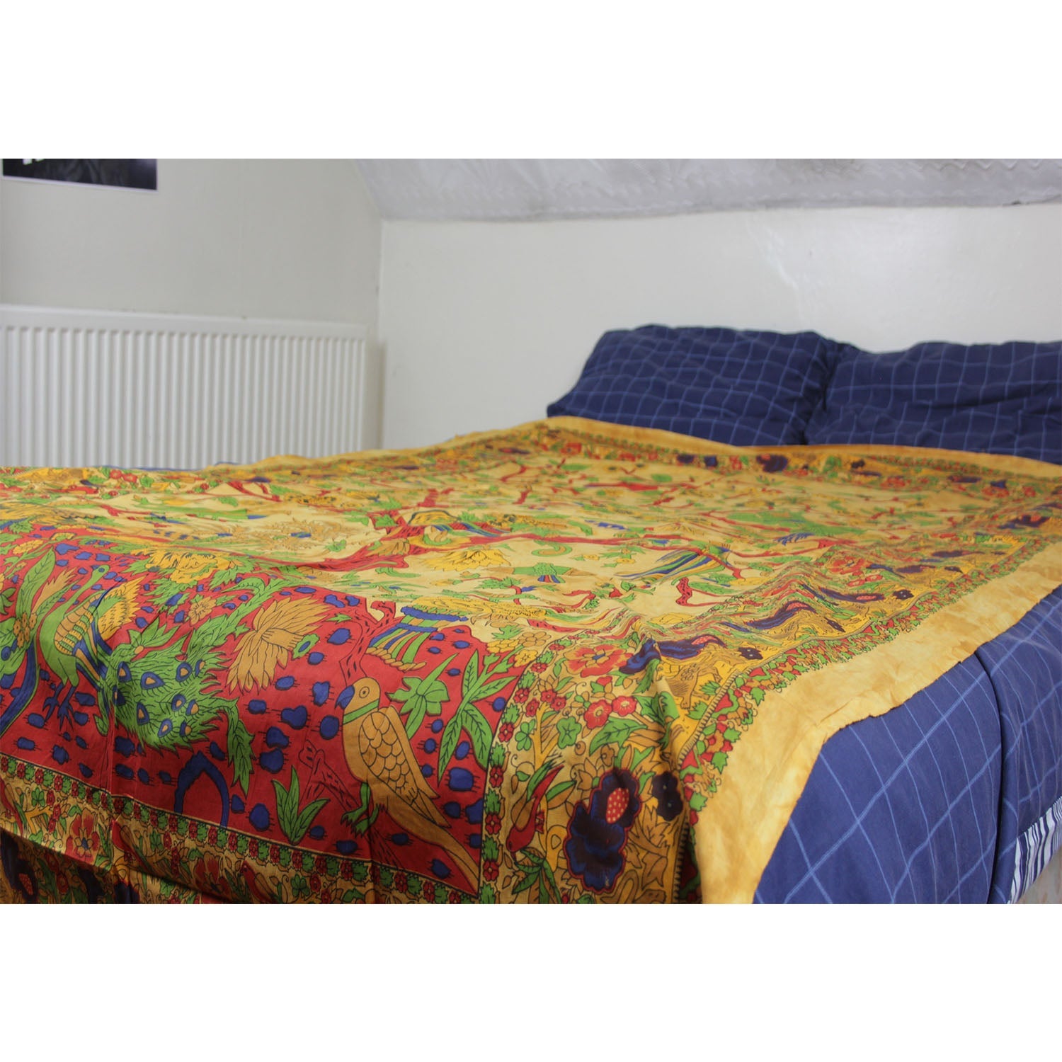 Ganesha handicrafts- Tree of Life Cotton Bed Throw, Tree of Life Cotton Bed Throw, Bed throw, Cotton Bed Throw, Cotton Bed, Tree of Life Cotton Bed, Tree of Life Cotton Bed Throw, Life cotton Bed Throw, Orange colour Tree of Life Cotton Bed Throw.