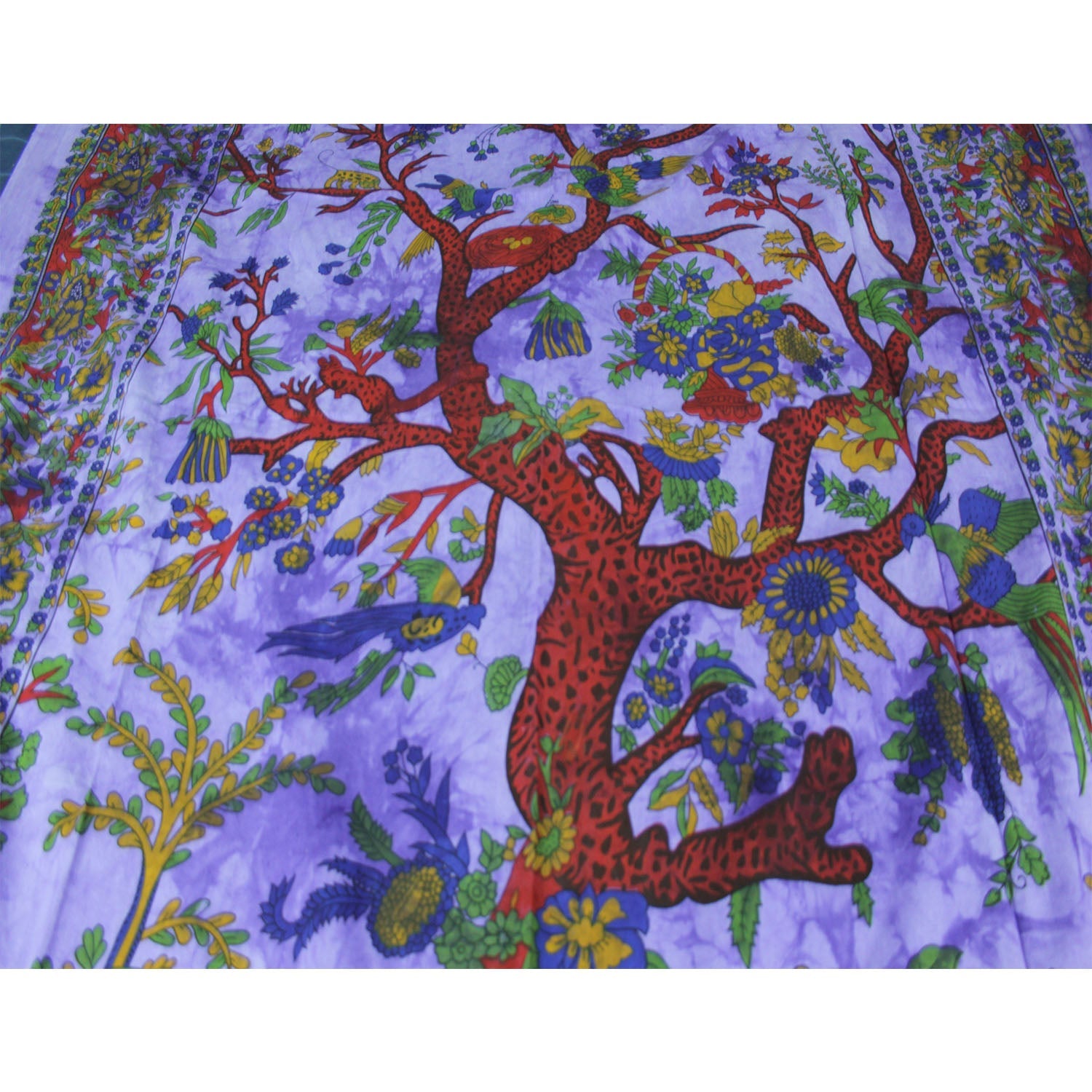 Ganesha handicrafts- Tree of Life Cotton Bed Throw, Tree of Life Cotton Bed Throw, Bed throw, Cotton Bed Throw, Cotton Bed, Tree of Life Cotton Bed, Tree of Life Cotton Bed Throw, Life cotton Bed Throw, Voilet colour Tree of Life Cotton Bed Throw.