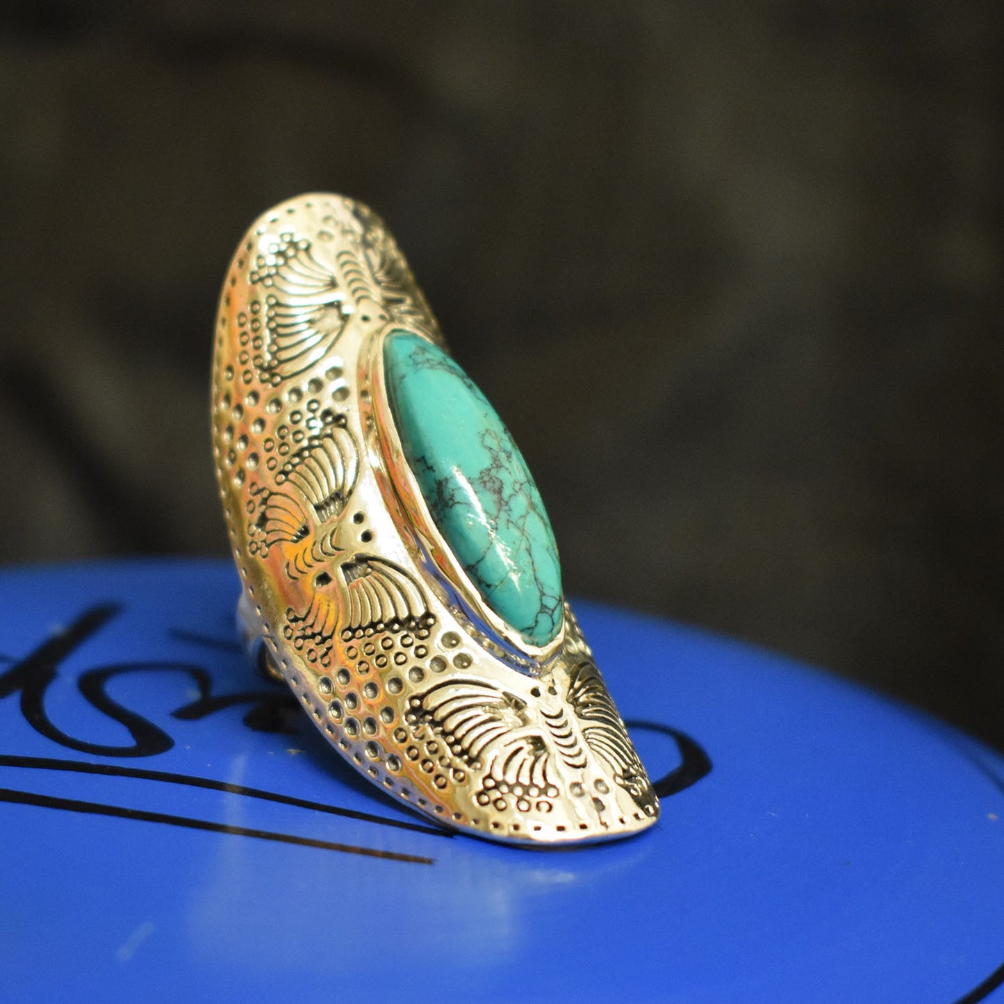 Ganesha Handicrafts, Turquoise Butterfly Detailed Ring, Turquoise Detailed Ring, Turquoise For Women Ring, Women's Trending Ring. 