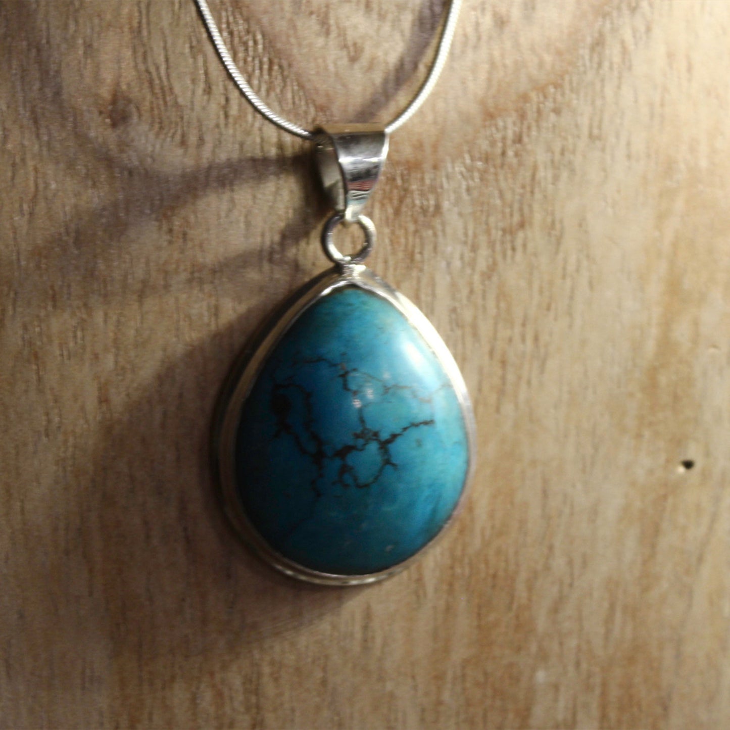 Ganesha Handicrafts, Turquoise Teardrop Gemstone Pendant 925 Sterling Silver, Turquoise Teardrop Gemstone Pendant, Turquoise Pendant, 925 Sterling Silver Pendant, Women's Trending Silver Pendant, Fashion Pendant, Women's Traditional Pendant. 