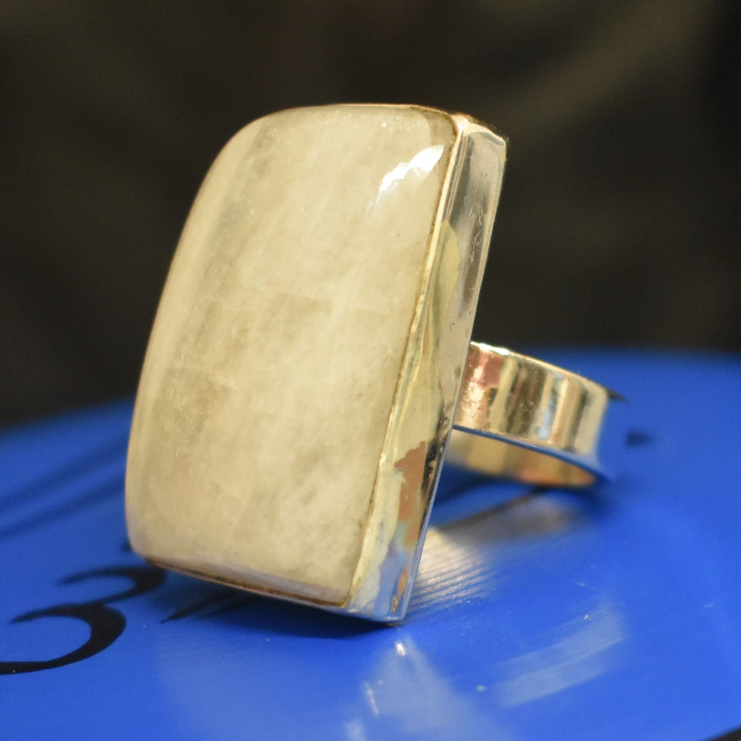 Ganesha Handicrafts, Tusk Moonstone Ring, Moonstone Model Ring, Womens Trending Ring, New Modern Ring For Womens, Women's New Model Rings.