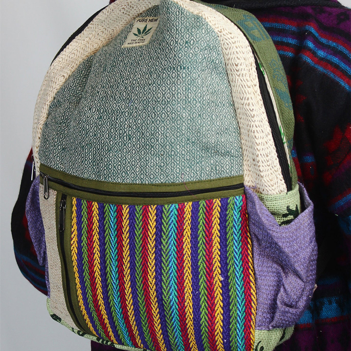 Ganesha Handicrafts Unique Custom Pure Hemp Backpack, Hemp Backpack, Backback, Custom Pure Hemp Backpack