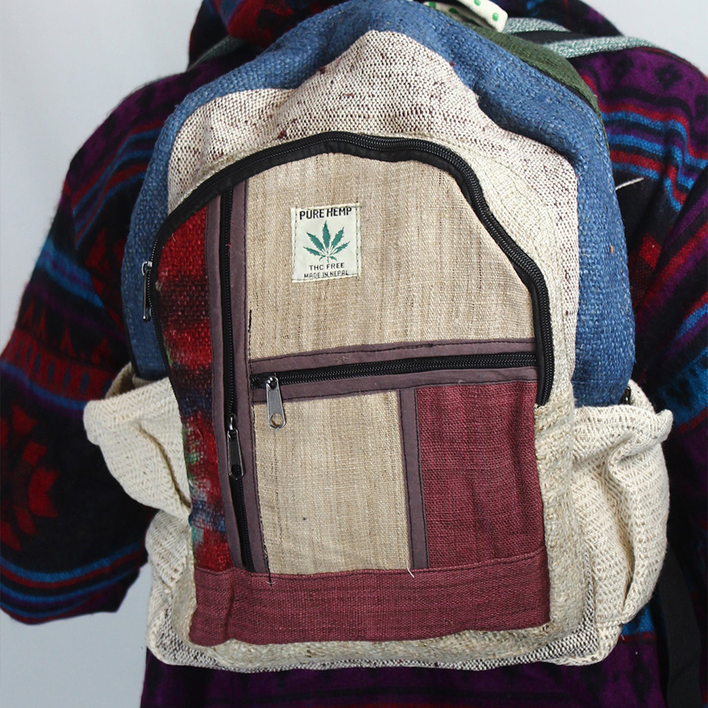 Ganesha Handicrafts Unique Custom Pure Hemp Backpack, Hemp Backpack, Backback, Custom Pure Hemp Backpack
