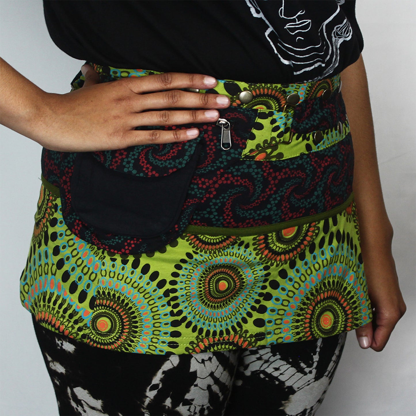 Ganesha Handicrafts, Unisex Festival Utility Bag Skirt, Utility Bag Skirt, Womens Fashion Bag, Modern  Unisex Festival Bag skirt, Trending Bag Skirt. Green Bag Skirt.