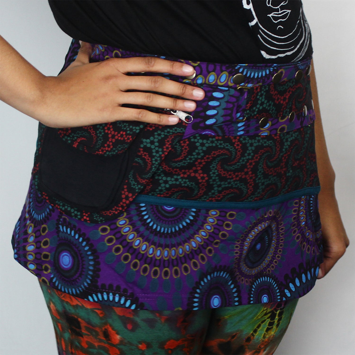 Ganesha Handicrafts, Unisex Festival Utility Bag Skirt, Utility Bag Skirt, Womens Fashion Bag, Modern  Unisex Festival Bag skirt, Trending Bag Skirt. Purple Bag Skirt.